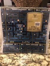 Vintage 1990’s Pac Man Hallmark Ambassador Birthday Gift Wrap Wrapping Paper USA picture