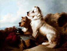 Oil painting Richard-Ansdell-A-West-Highland-White-and-a-Skye-Terrier-Guarding-t picture