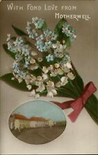 Fond Love ~ Motherwell Scotland UK ~ flower bouquet ~ postcard sku293 picture