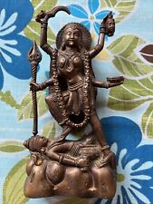 Handmade Antique Style Brass Indian Deity Ma Kali Goddess Of Power Statue picture