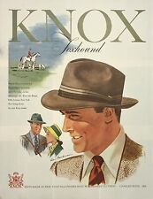Magazine Ad Vintage 1947 Knox Foxhound Hats Lightweight Felt Gentlemen Horsemen picture