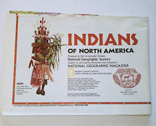 Indians of North America National Geographic Wall Map 1989 Native Americans picture
