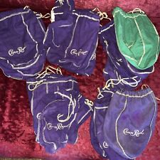 Lot of  22 Purple Crown Royal Embroidered Drawstring 1 Green Bag picture