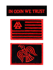 In Odin We Trust Raven Valknut Flag HOOK Patch (3PC Bundle-MTR1-MTV1) picture