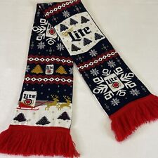 2019 Miller Lite Beer Ugly Christmas Scarf Sweater Party Funny Holiday picture