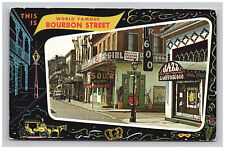 Postcard 1971 LA Bourbon Street World Famous Signs View New Orleans Louisiana  picture