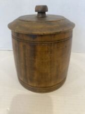 Mort N Martin Corp Wood Canister With Metal Insert 7.5x6” Rustic Boho MCM picture