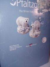 Vtg Pfaltzgraff Polar Bear Salt & Pepper Shakers - Winter Frost New in Box 2002 picture