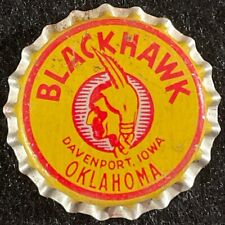 BLACKHAWK OKLAHOMA TAX UNUSED CORK CONE TOP BEER CAN BOTTLE CAP ~ DAVENPORT IOWA picture