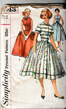 Vintage Simplicity Pattern 1943, Misses Full Skirt Dress, Size 18, FF picture