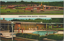 GREETINGS from Ruston Louisiana LA Holiday Inn I-20 & US 167 Chrome 1960s picture