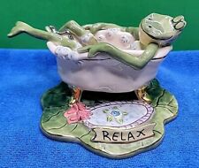 Rare 2004 Blue Sky Clayworks Relax Frog Tealight Holder picture