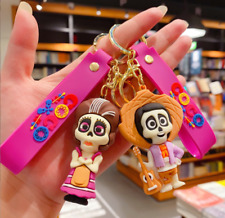 2PCS Cute Disney Imelda & Hector 3D PVC Bags Hanger Pendant Keychains Key Rings picture