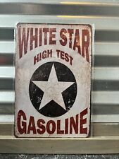 White Star High Test Gasoline Metal Sign 8”x12” BUY MORE & SAVE UP TO 15% picture