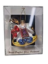 HAND CRAFTED GLASS BLOWN ORNAMENT ROCKING HORSE 2003 picture