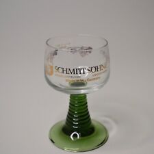  SCHMITT SOHNE GERMAN Small Green Ribbed Stem WINE Glass GOBLET 4.25