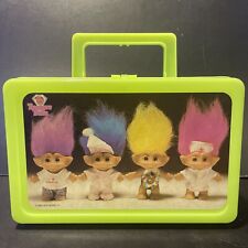 1992 Vintage Treasure Trolls Ace Novelty Plastic Pencil Case Lunch Box Carry All picture