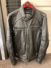 Large black leather Harley Davidson jacket picture