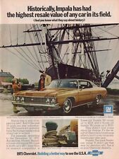 1973 Chevy Impala Custom Coupe and the U.S.S. Constitution Vintage Print Ad picture