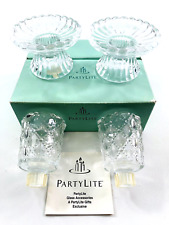 Partylite P9246 Pair of Quilted Crystal Votive Candle Holders in Original Box picture