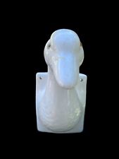 Vintage Mid Century Modern Ceramic White Duck Goose Bird Wall Hanging Bust picture