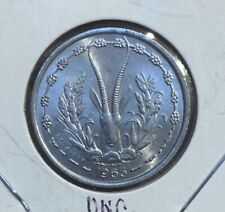1963 West African States 1 Franc UNCIRCULATED Aluminum Coin-23MM-KM#3.1 picture