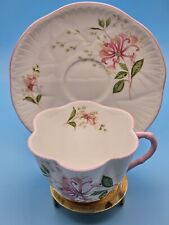 SHELLEY PINK HONEYSUCKLE TEA CUP AND SAUCER DAINTY STYLE ENGLAND BONE CHINA picture