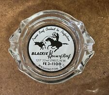 AD ASHTRAY BLACKIE House of beef restaurant room bar WASHINGTON DC steak house picture
