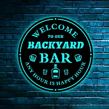 Welcome to Our Backyard Bar Signs, Neon Bar Sign, Bar Led Light Sign, Neon Light picture