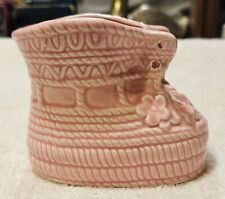 Vintage Pink Baby Bootie Nursery Planter Enesco #E4321 Made in Japan picture