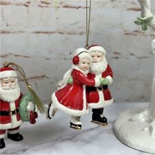 LENOX Ice Skating Santa and Mrs. Claus Figurine 2021 Ornament picture