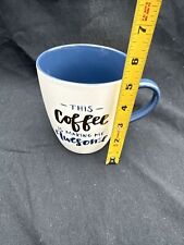 THRESHOLD Porcelain JUMBO MUG Father This Coffee is Making Me Awesome Blue White picture