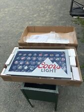 RARE COORS LIGHT LED NHL HOCKEY TEAM PUCKS SHADOW BOX PLAQUE MIRROR SIGN New 29” picture