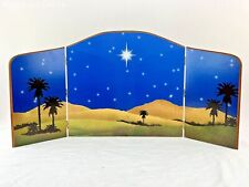 Roman Fontanini Nativity Backdrop Wooden Triptych Nativity Setting 36x18 in picture