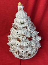 Lenox ‘a Bright And Merry Christmas’ Tree White Angel Canes Lighted Rare Read picture