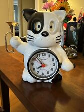 VINTAGE Rhythm Japan Bugle Rise & Shine Cat Talking Alarm Clock TESTED Works  picture
