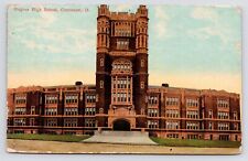 c1910 Hughes High School Exterior Entrance Street Cincinnati Ohio OH Postcard picture