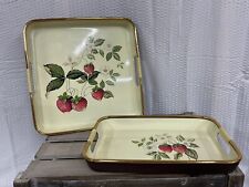 Set Of 2 Vintage Laquerware Strawberry Trays picture