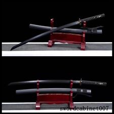 Black Clay Tempered Japanese Katana Samurai Sword T10Steel Razor Sharp Full Tang picture