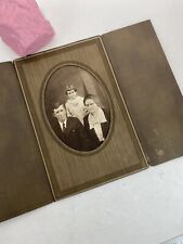 Antique Family Photo in Cardstock Frame Card Mother, Father, Daughter picture