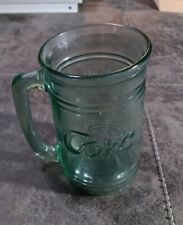 Vintage Coca Cola Coke Embossed Heavy Glass Stein Mug Cup 16oz with Handle picture