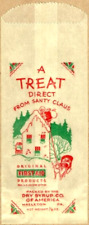 1930s Vintage Santa Claus Candy Treat Bag. Superb Christmas Graphics. picture
