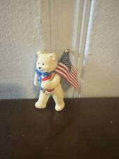 2001 Patriotic Teddy Bear Ornament with American Flag picture