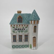 Parsley Lenox Spice Village Porcelain House Jar 1989 Base Lid Vintage picture