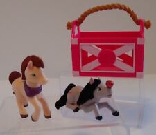 Barbie Sweet Orchard Farm Series 1 Mini Flocked Figures Set (2) 🐴🍎HORSE/PONY picture
