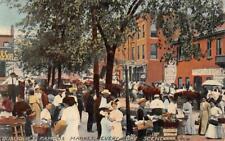DUBUQUE, Iowa IA ~  MARKET STREET SCENE Geo Rath & Sons~Crowd  1913 Postcard picture
