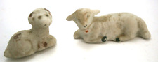 2 Vintage Small Bisque Sheep picture