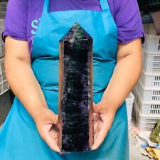 7.15LB Natural Colourful Fluorite Obelisk Quartz Crystal Tower Point Healing picture