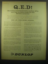 1965 Dunlop SP41 Tires Ad - Q.E.D Motoring correspondents confirm picture