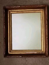 ANTIQUE WALNUT Picture Frame W/ Gold Paint. For 8x 10. Has Glass picture